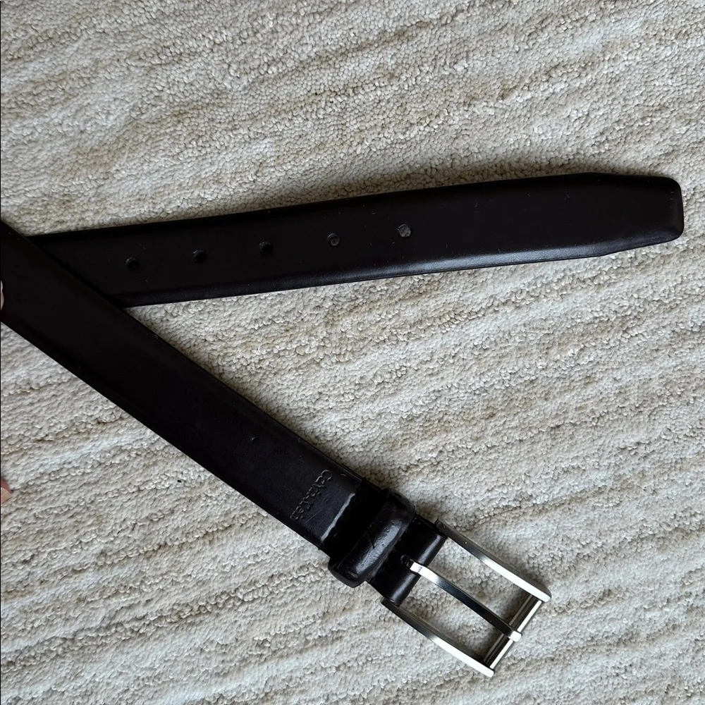 Calvin Klein Men’s Roller Buckle Genuine Leather Belt Black Size 38 #73182